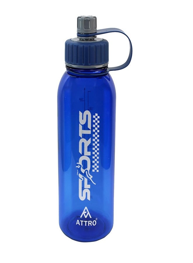 ATTRO Plastic Ranger Gym 1630ml Water Bottle with Grip Handle & ML Marking Mention for Daily Water Intake BPA Free Leak Proof - Navy Blue - Image 1